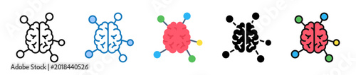 Mind Map multiple style icons set design vector illustration. 