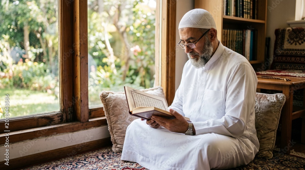 Obraz premium man reading a book