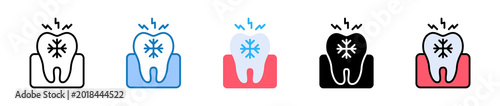 Sensitive Tooth multiple style icons set design vector illustration. 