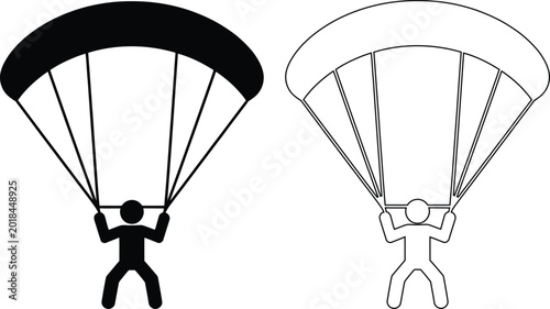 Photos Person holding open parachute for skydiving