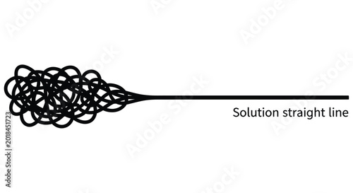 Tableau sur toile A tangled mess of lines transitioning to a single straight solution