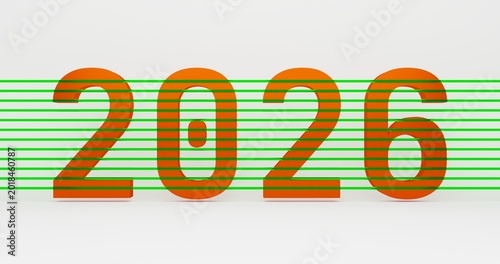 3D rendered text of 2026