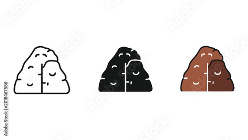 Quadro su tela three diverse emotions flat design vector illustration of cartoon faces