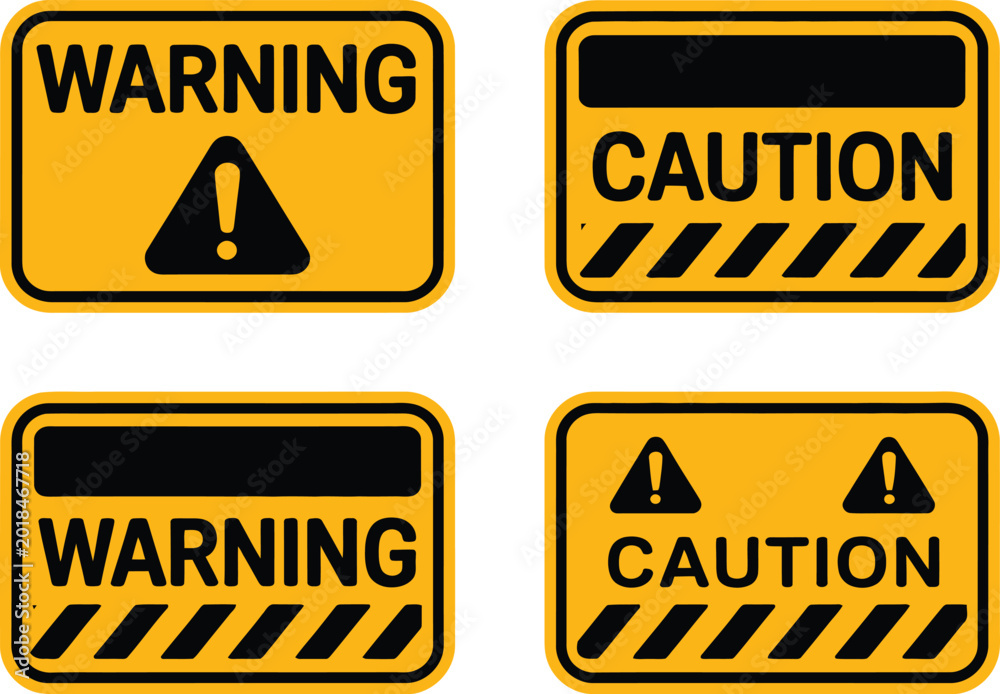 Obraz premium Warning Sign Vector Illustration with Blank Safety Symbol Isolated on White Background for Alert Design