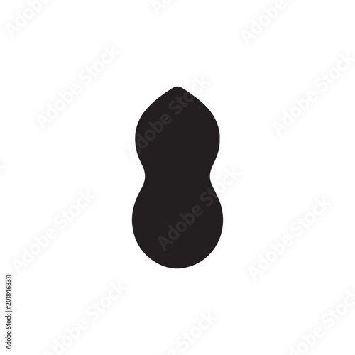 Peanut kernel silhouette icon vector flat design.
