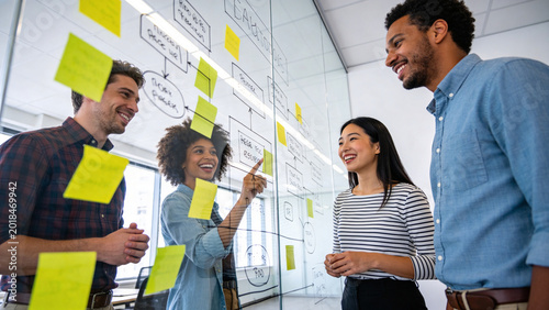 Creative Business Team Brainstorming Strategy In Modern Office