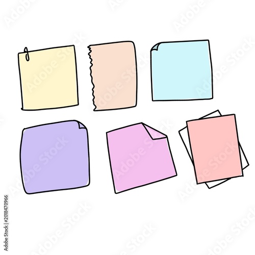 post it illustration stickers list reminder on white background 