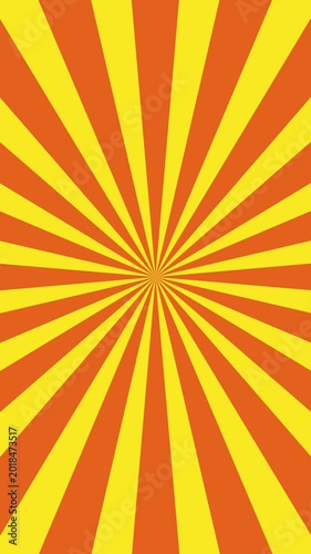 Vertical seamless loop of retro sunburst background. Rotating orange and yellow sunbeam rays animation for video background.retro sunburst rotating background loop animation.
