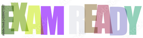 Tablou pe pânză Colorful letters forming the phrase exam ready isolated on transparent backgroun
