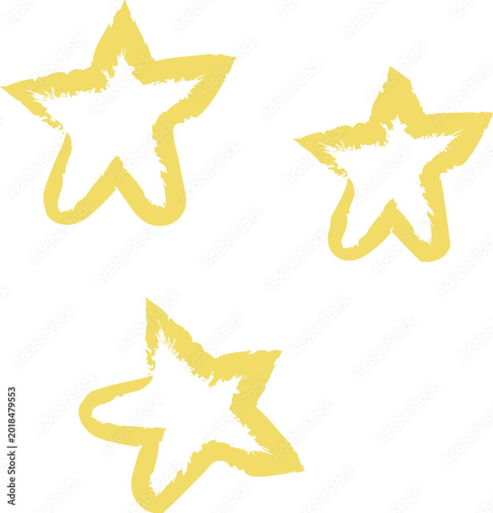 Fototapeta premium Star Trio Hand Drawn Doodle
