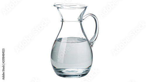 Quadro su tela Clear glass pitcher filled with pure fresh water for healthy hydration and dinin