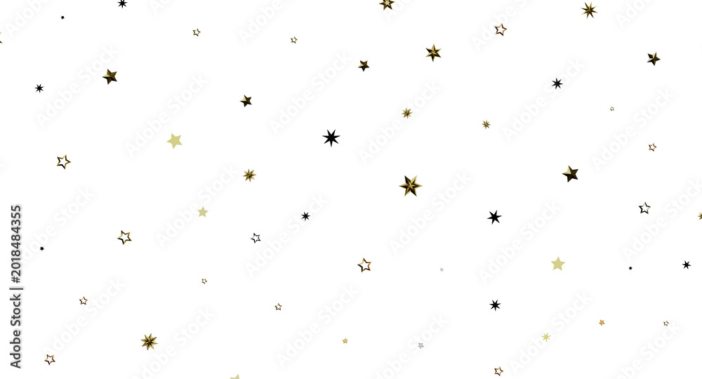Obraz premium Dreamy background featuring gold stars on white. Perfect for invitations, social media, and holiday designs. Add a touch