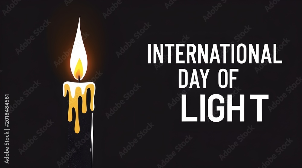 Fototapeta premium International day of light observance with a lit candle
