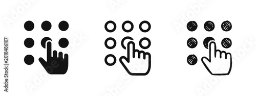 Foto Security Keypad PIN Entry Icons Set for Authentication and Access Control