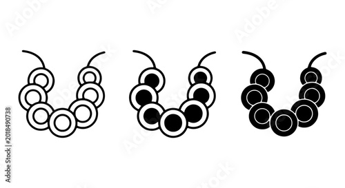 Foto Circle Necklace Icons, Jewelry Vector Graphics, Fashion Accessory Symbols, Simpl