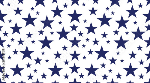 Quadro su tela Usa patriotic star field background navy blue stars on white
