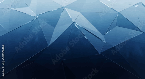 Valokuva Blue geometric low poly crystalline abstract background