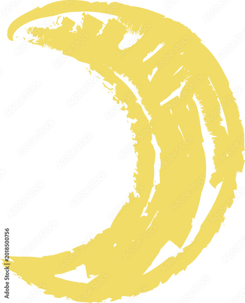 Fototapeta premium Moon Crescent Brush Stroke Doodle