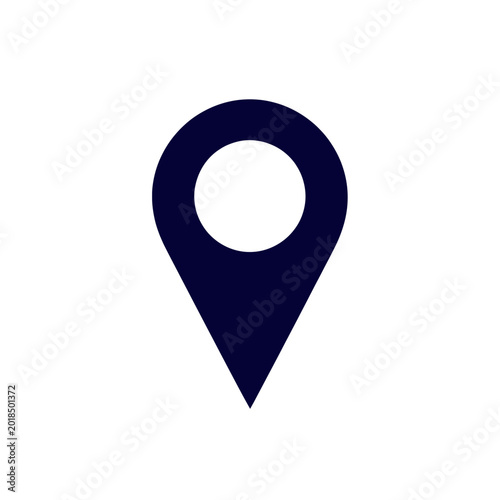 Free Download Dark Blue Location Pin Icon on White Background - GFXLoad