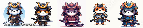 Photography vector of a cat samurai