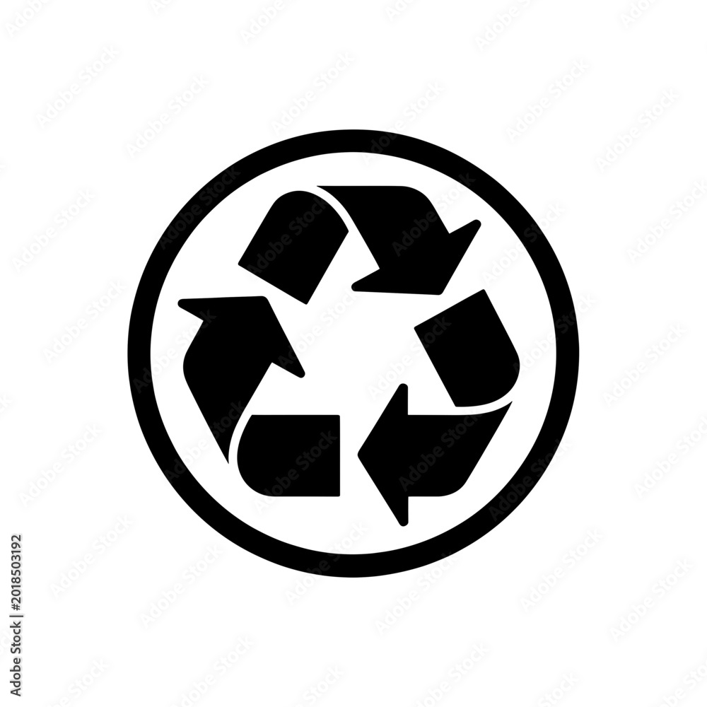 Obraz premium Recycling Symbol Icon Isolated on White Background