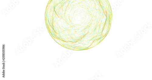 Принти на полотні A vibrant sphere composed of countless tiny, colorful particles swirling in a dy