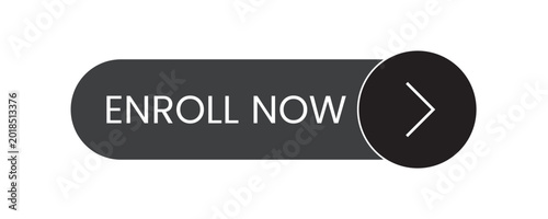 Foto Enroll Now CTA Button UI Design Dark Theme Minimal Geometric Sans Serif Modern W