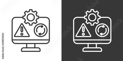 Bild auf Leinwand Error 404 Icon Set Vector Collection Isolated In Black And White