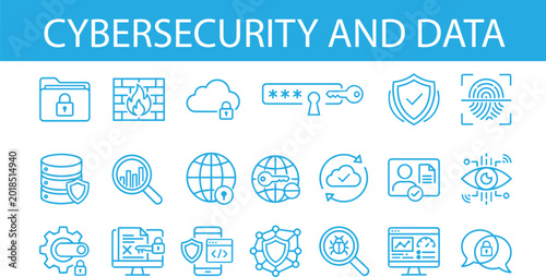 cybersecurity banner, data security banner, cyber security header design, security icons set, padlock icon vector, shield check icon, cloud security icon, server stack icon, database icon, network 