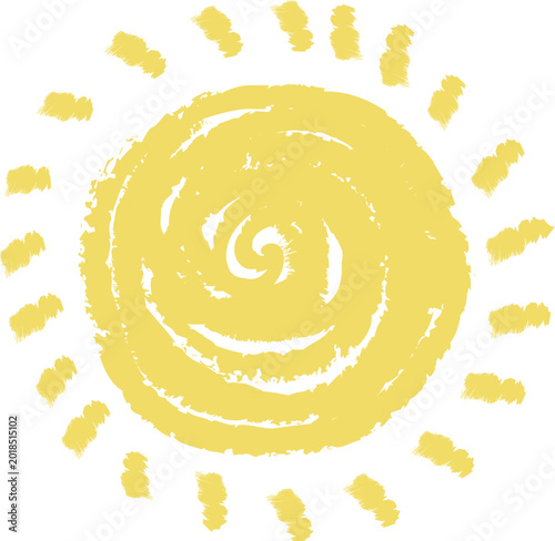 Sun Doodle Spiral Crayon Style