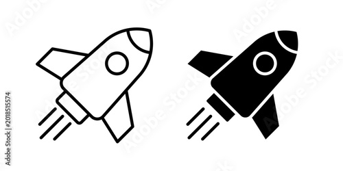 фотографія Startup icon in outline and solid style, isolated on white background