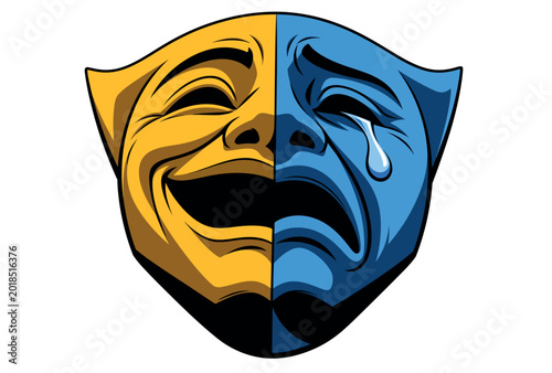Bild auf Leinwand Theatre Masks Comedy Tragedy.