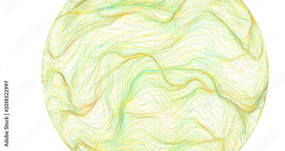 Obraz premium Abstract and colorful artwork, lines flowing on a sphere, ideal for creative projects.