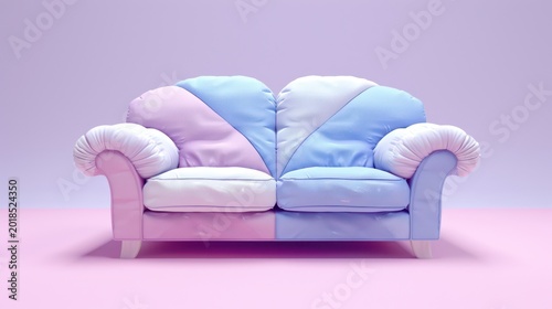 Pastel Couch in Studio Setting