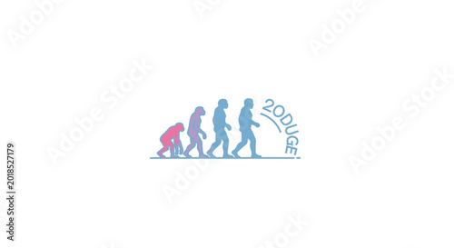 Canvas Print Evolution of Human Species Line.