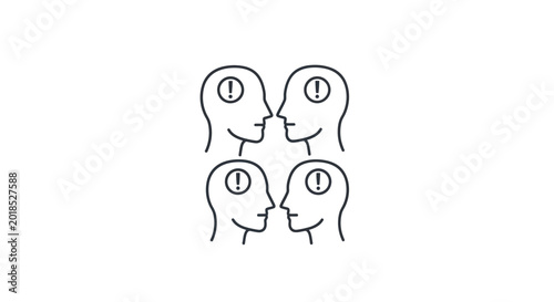 Slika na platnu Four People Talking Heads.