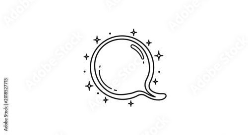 Schilderij op canvas Glowing Letter Q Decoration.