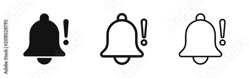 Foto Notification Bell with Exclamation Mark Alert Icon Set