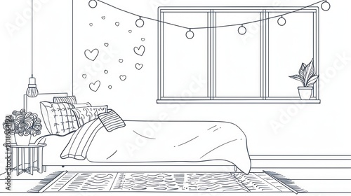 Simple bedroom sketch