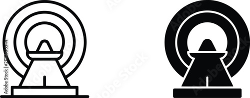 Foto Radio tower icon, silhouette broadcast vector illustration