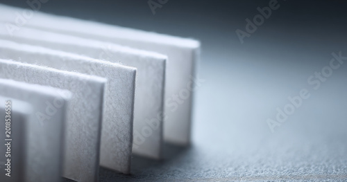 Close up of white air filter material
