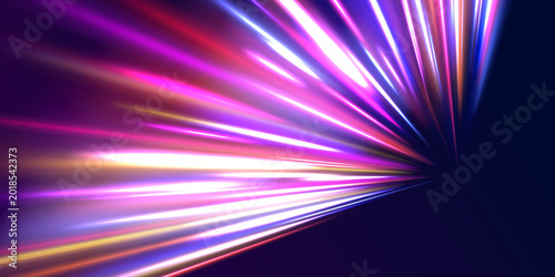 Tablou pe pânză Hyper motion background featuring glowing radial streaks, abstract energy blast