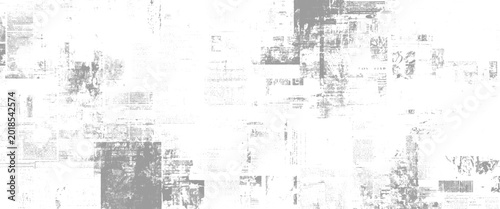 Canvastavla Faded newspaper print texture with grey ink smudges and distressed paper effect