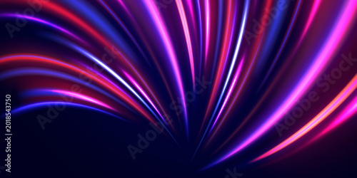 Bild auf Leinwand Sci fi gaming background with dynamic vortex movement, colorful neon glow, abstr