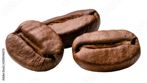 Photos Roasted dark brown coffee beans close-up still life