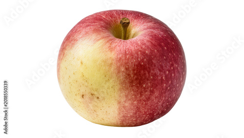 Фотография Ripe Pink Red Delicious Apple with Green Stem and Calyx