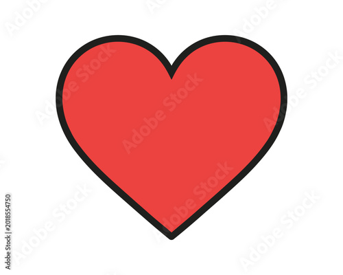 Simple red heart icon with a black outline heart shape white background Free Download Simple red heart icon with a black outline heart shape white background - GFXLoad