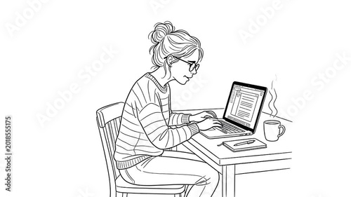 woman working on laptop