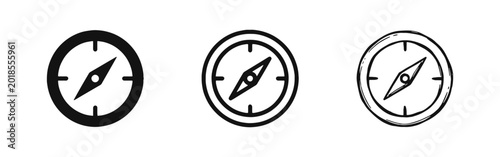 Free Download Compass Navigation and Travel Direction Icons - Solid, Outline, and Hand-drawn Style Set - GFXLoad