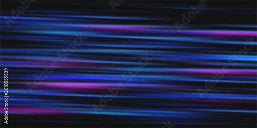 Photos Dynamic abstract background with horizontal streaks of blue and purple light on a dark, grainy surface